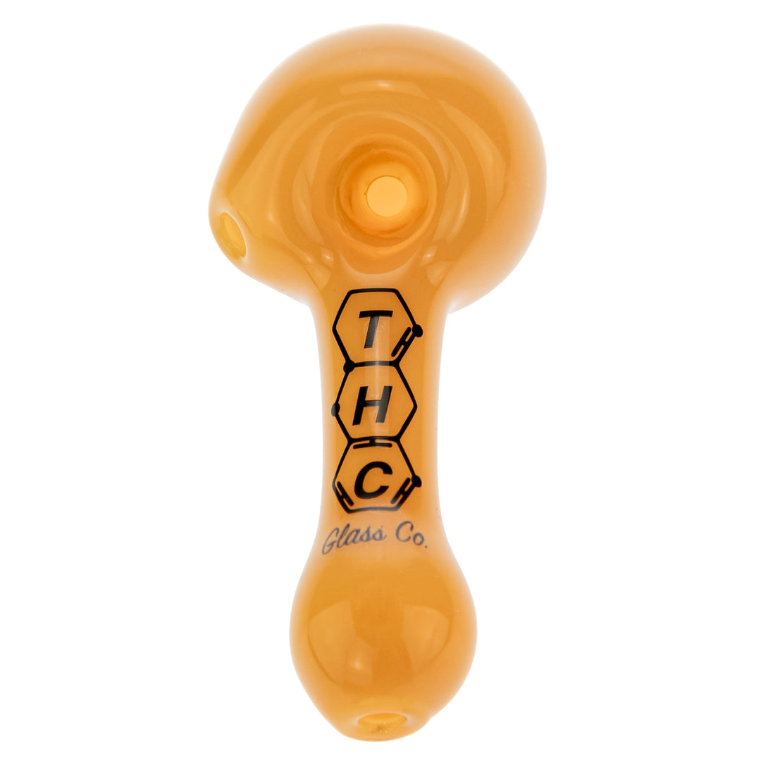 THC Glass Co. Spoon Caramel color top-down photo on a white background - Up N Smoke