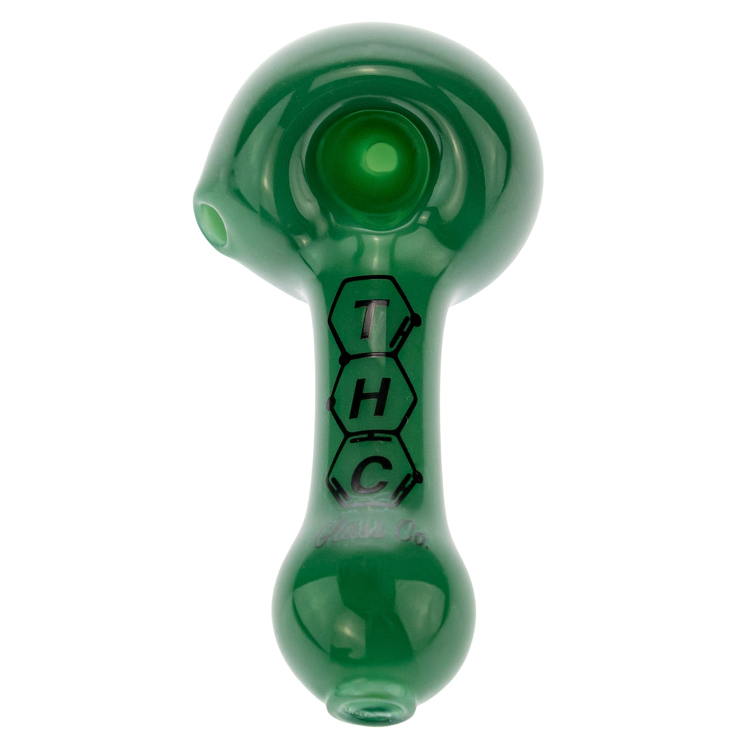 THC Glass Co. Spoon Jade color top-down photo on a white background - Up N Smoke
