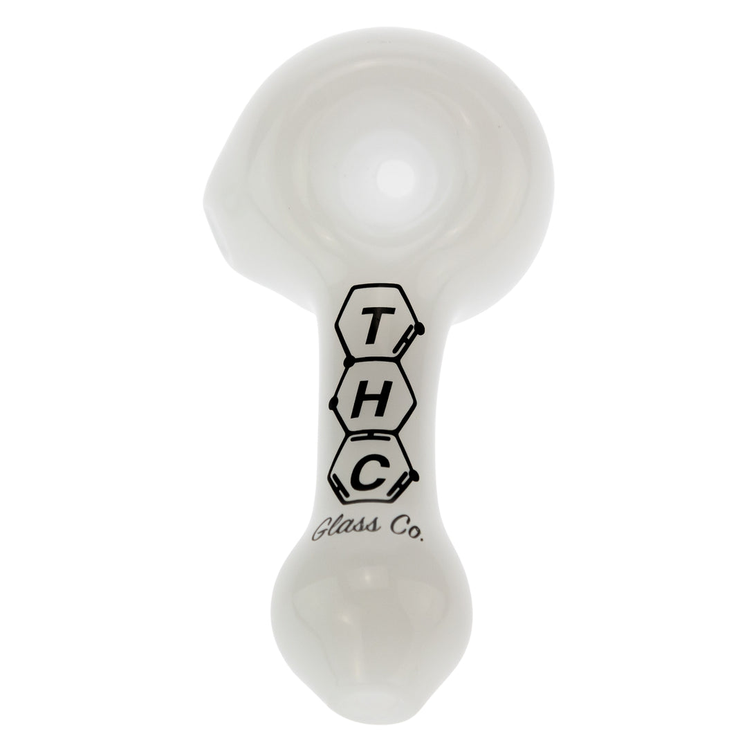 THC Glass Co. Spoon White  color top-down photo on a white background - Up N Smoke
