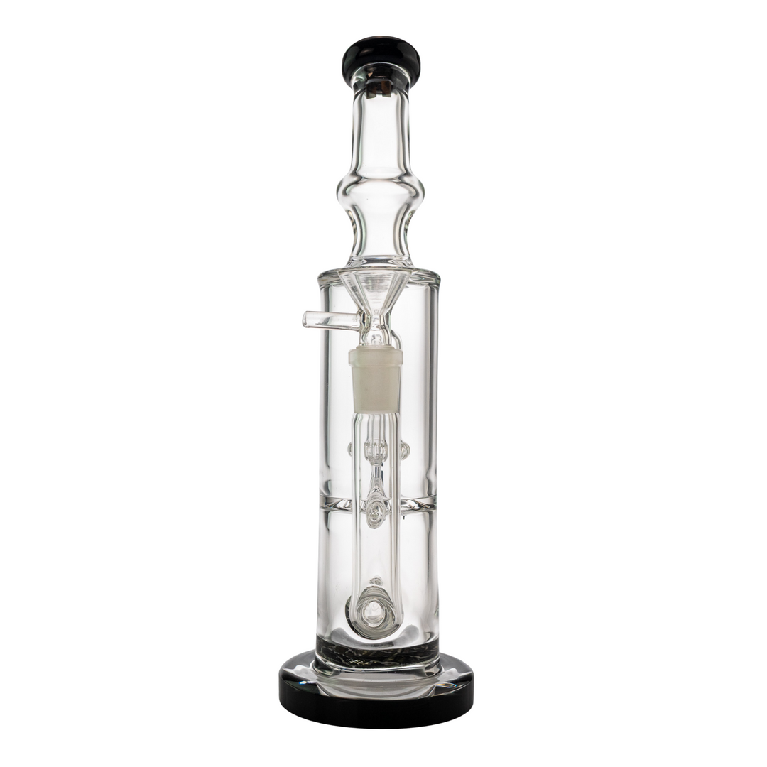 "Front of a Tagle Glass 50mmx12in Rettichello Water Pipe on a white background," - Up N Smoke.