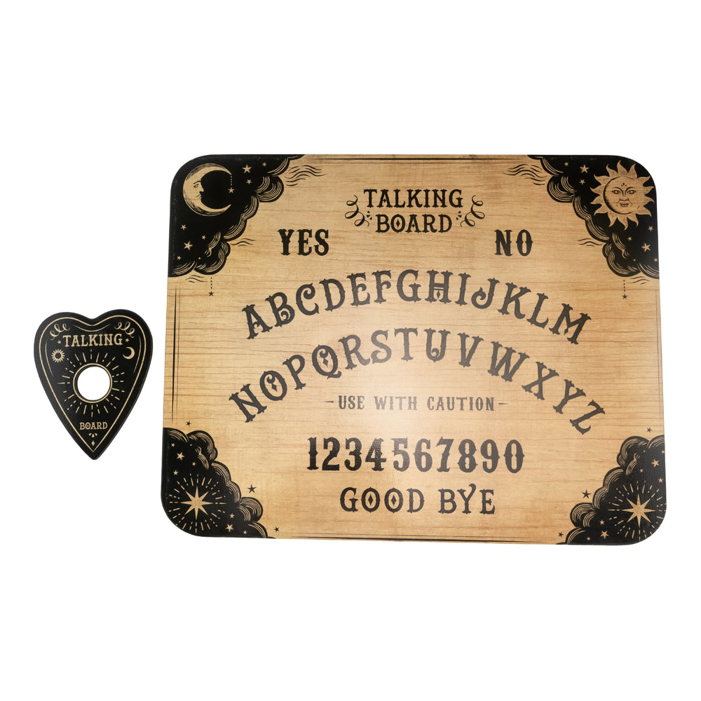 Talking Board heart shaped piece of wood on a white background - Up N Smoke