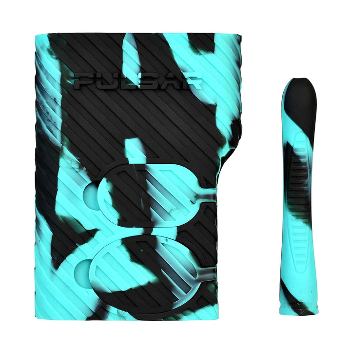 Teal and Black Swirl Pulsar 3in1 Silicone Dugout - Up N Smoke