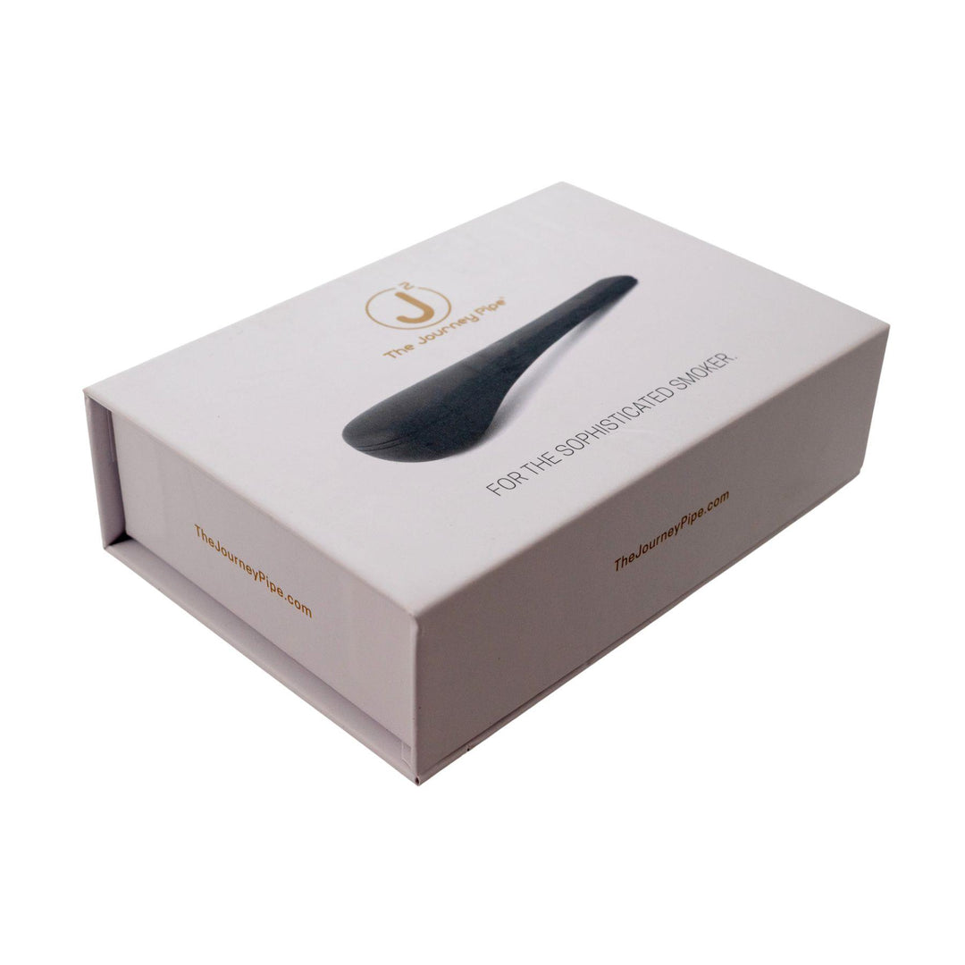 "Side angle of the box for The Journey Pipe J2 on a white background," - Up N Smoke.