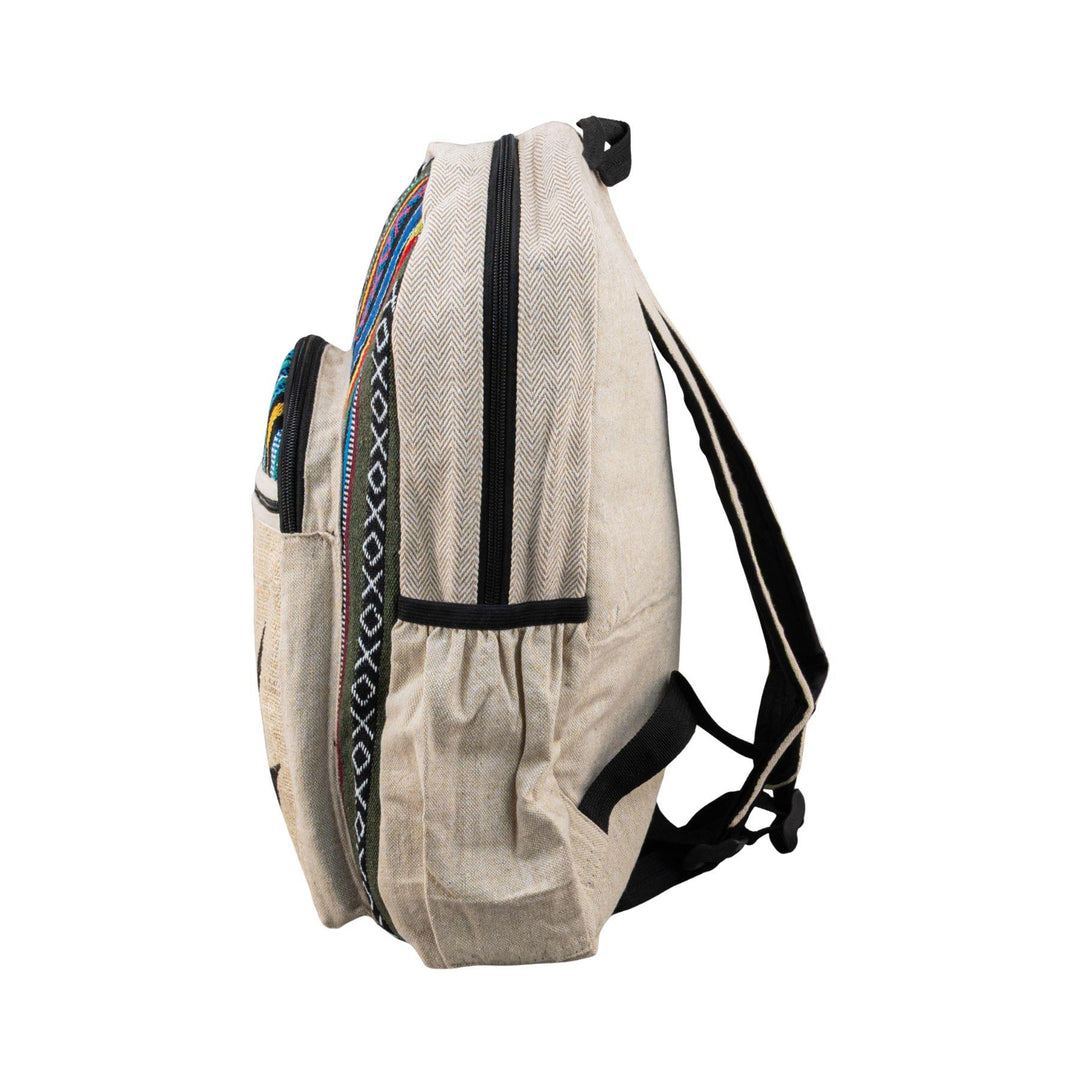 ThreadHeads Leaf with Colorful Stripes Backpack side - Up N Smoke 