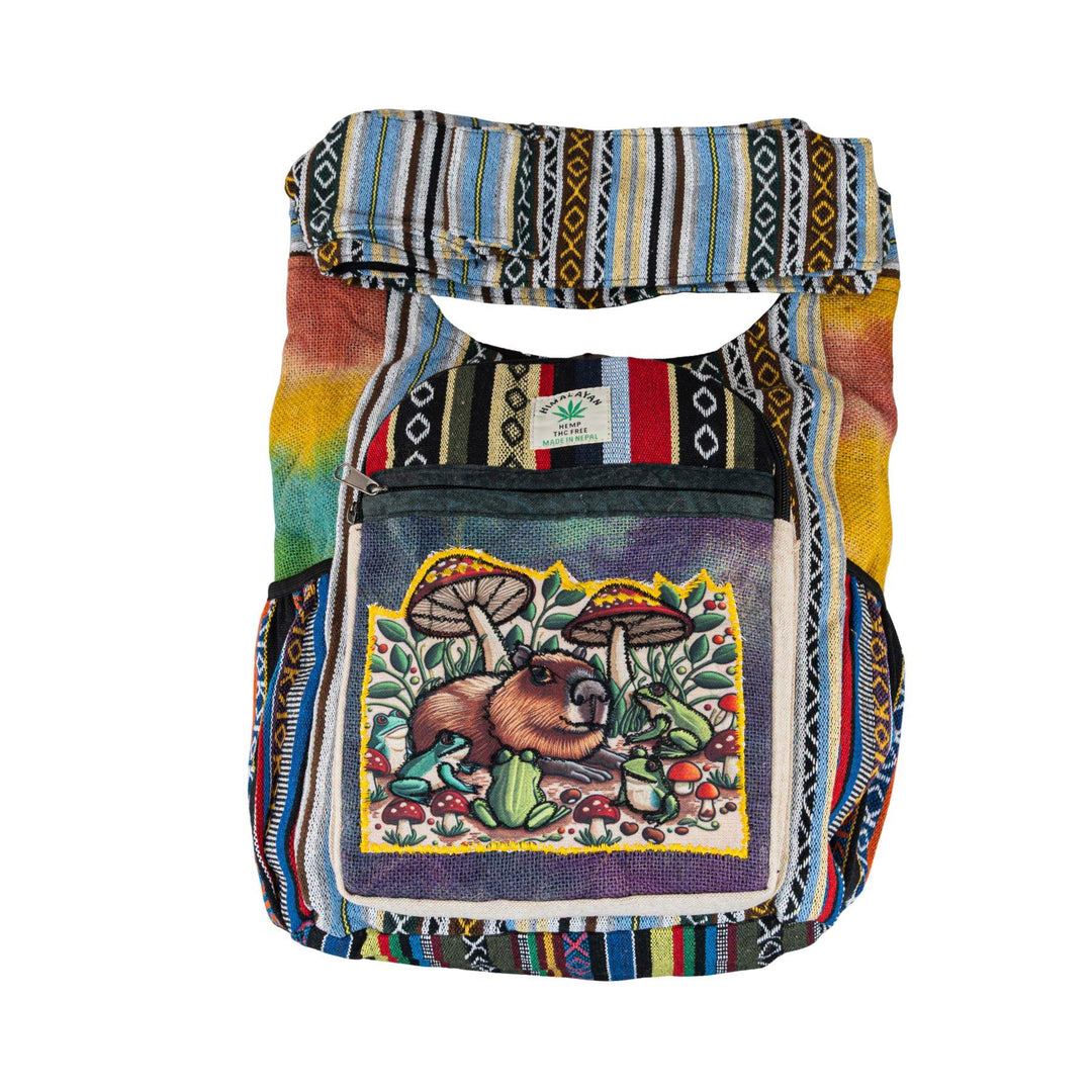 ThreadHeads Capybara Patchwork Shoulder Bag front - Up N Smoke 