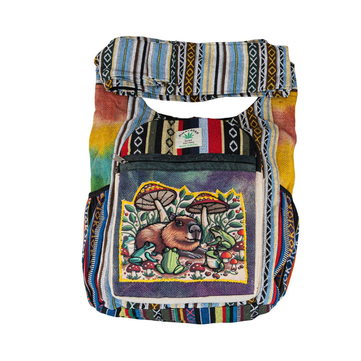 ThreadHeads Capybara Patchwork Shoulder Bag front - Up N Smoke 