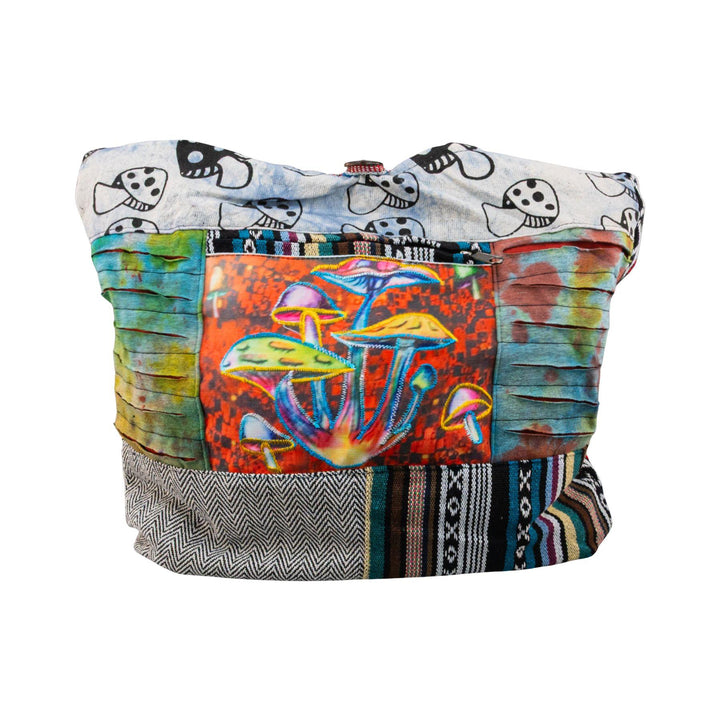 ThreadHeads Mushroom Razer-Cut Patchwork Sling Bag front 2 - Up N Smoke
