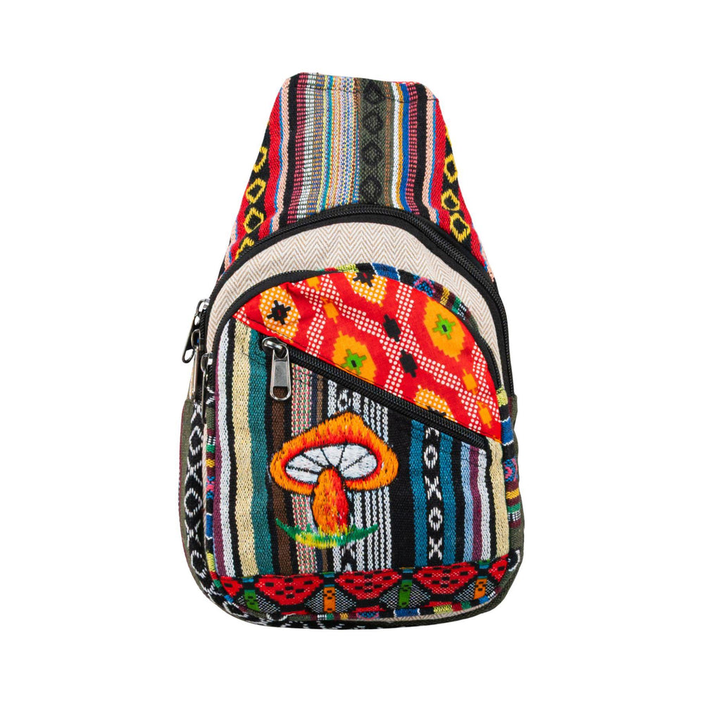 ThreadHeads Mushroom Patchwork Sling Bag front 2 - Up N Smoke 