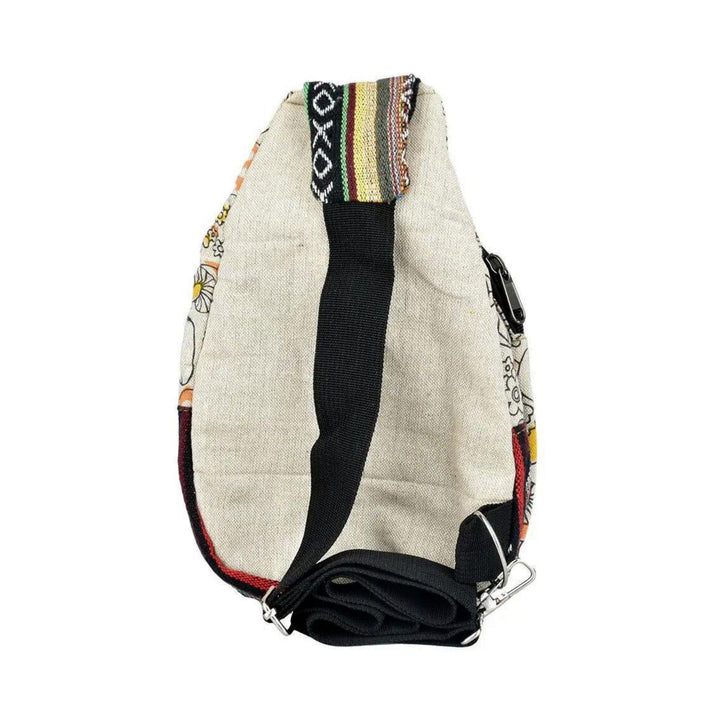 ThreadHeads Tie-Dye Mushroom Garden Patchwork Sling Bag back - Up N Smoke 