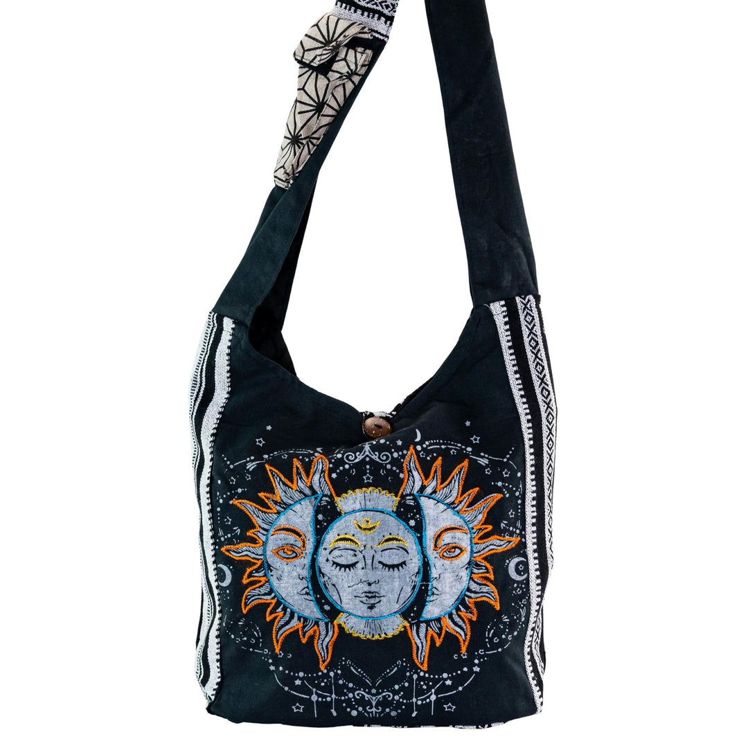 ThreadHeads Sun & Moon Sling Bag on a white background front facing - Up N Smoke