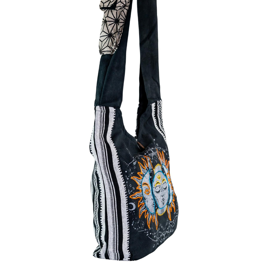 ThreadHeads Sun & Moon Sling Bag on a white background side facing - Up N Smoke