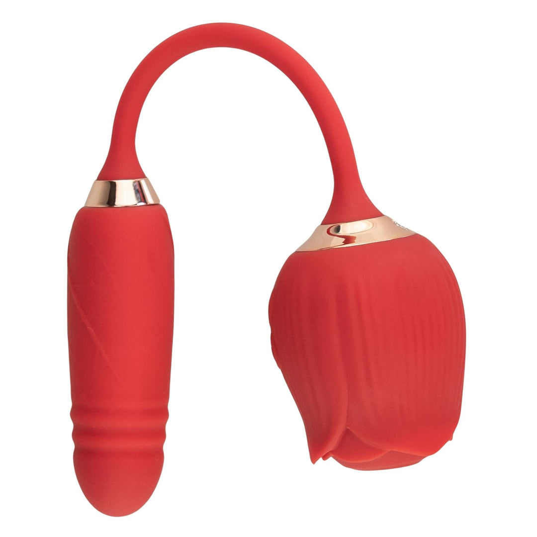 Thrusting G-Spot with Rose Toy Vibrator displayed on a white background - Up N Smoke