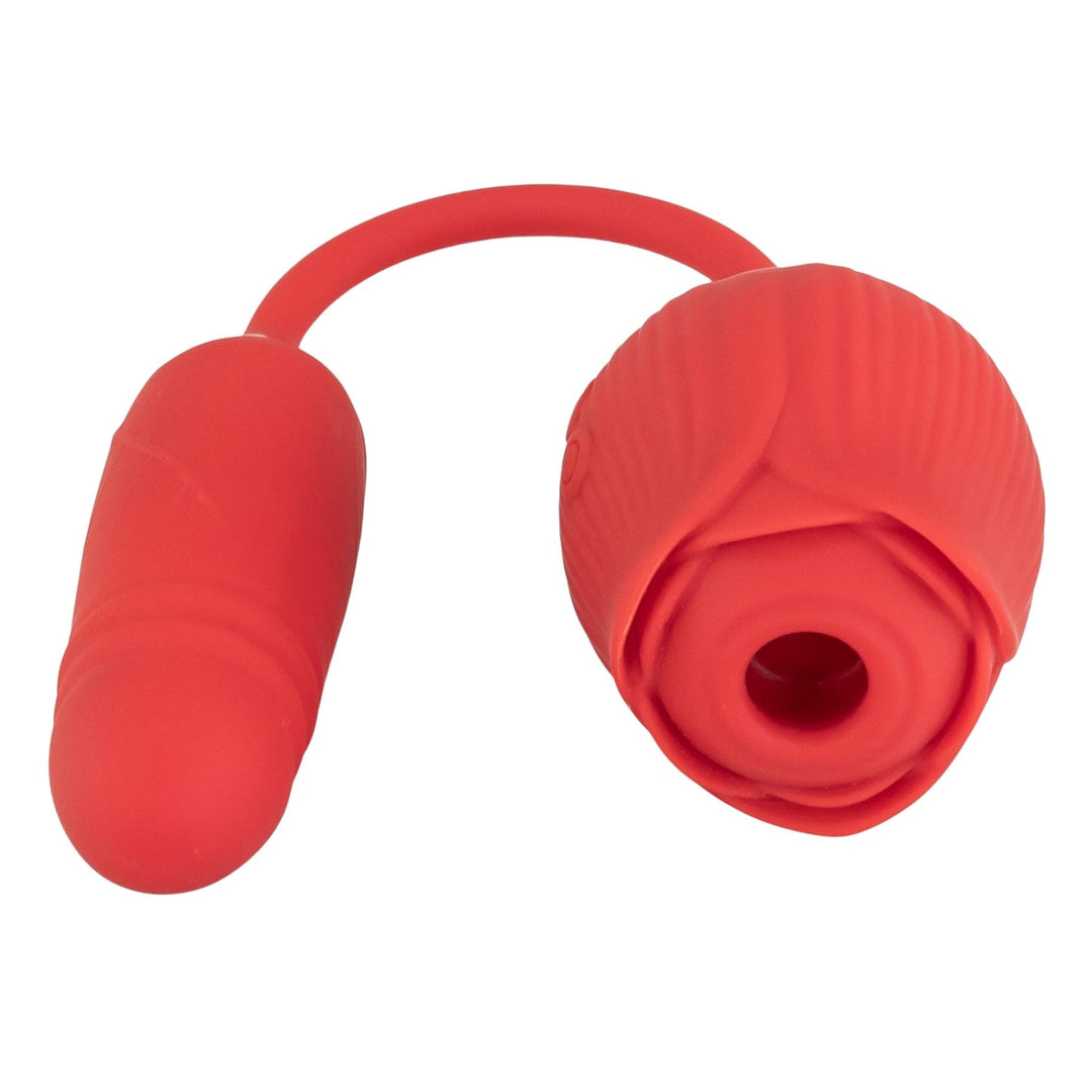 Thrusting G-Spot with Rose Toy Vibrator displayed on a white background low angle showcasing Vibrators - Up N Smoke