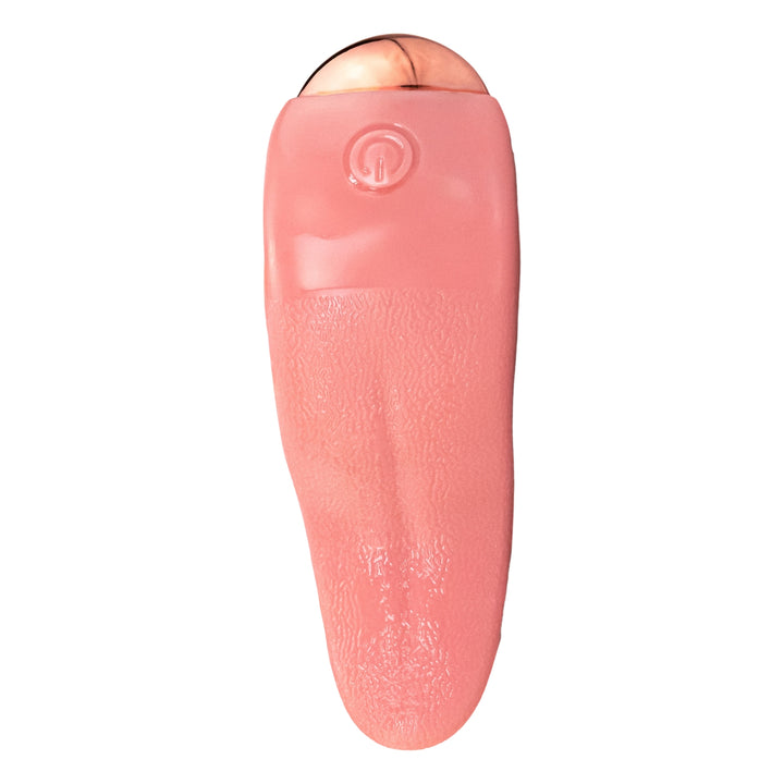 Tongue Licking Vibrator front side top down displayed on a white background - UNS