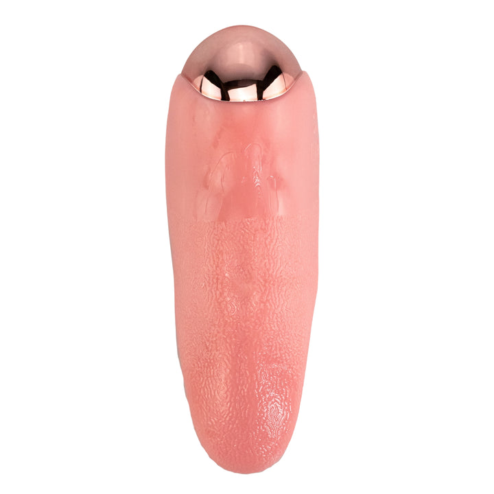 Tongue Licking Vibrator back side top down displayed on a white background - UNS