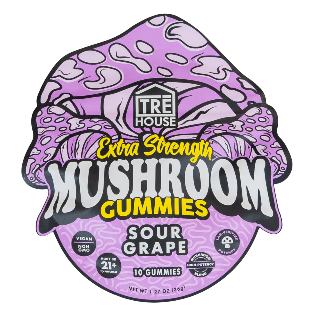 TRE House Mushroom Gummies Extra Strength sour grape photo on a white background - Up N Smoke