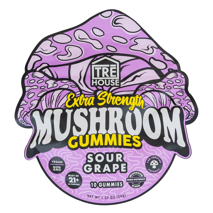 TRE House Mushroom Gummies Extra Strength sour grape photo on a white background - Up N Smoke