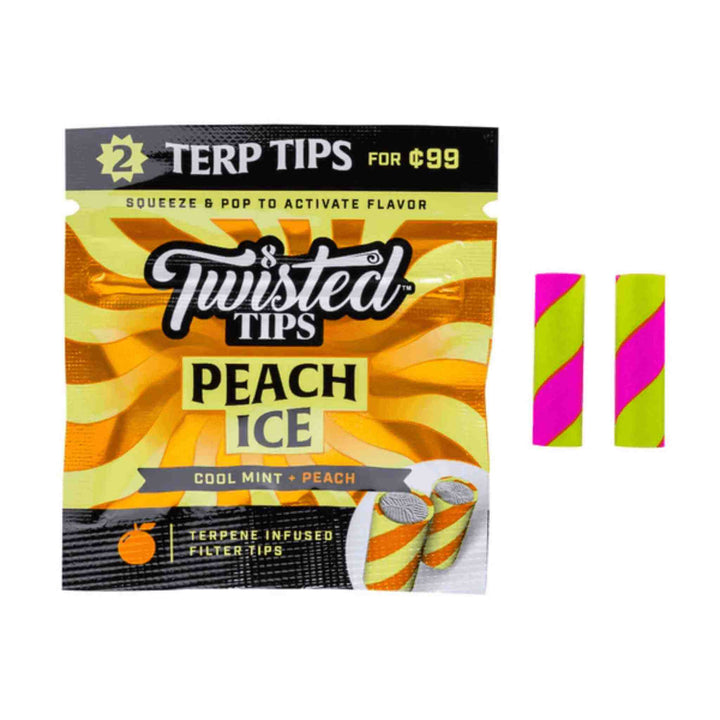 Twisted Tips Terpene Infused Filter Tips Peach Ice Flavor - Up N Smoke