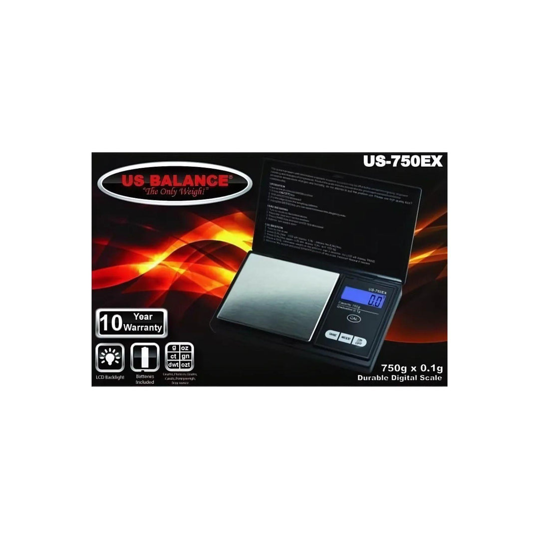 "Packaging of the US-750EX 700g x 0.1g Digital Pocket Scale." - Up N Smoke.