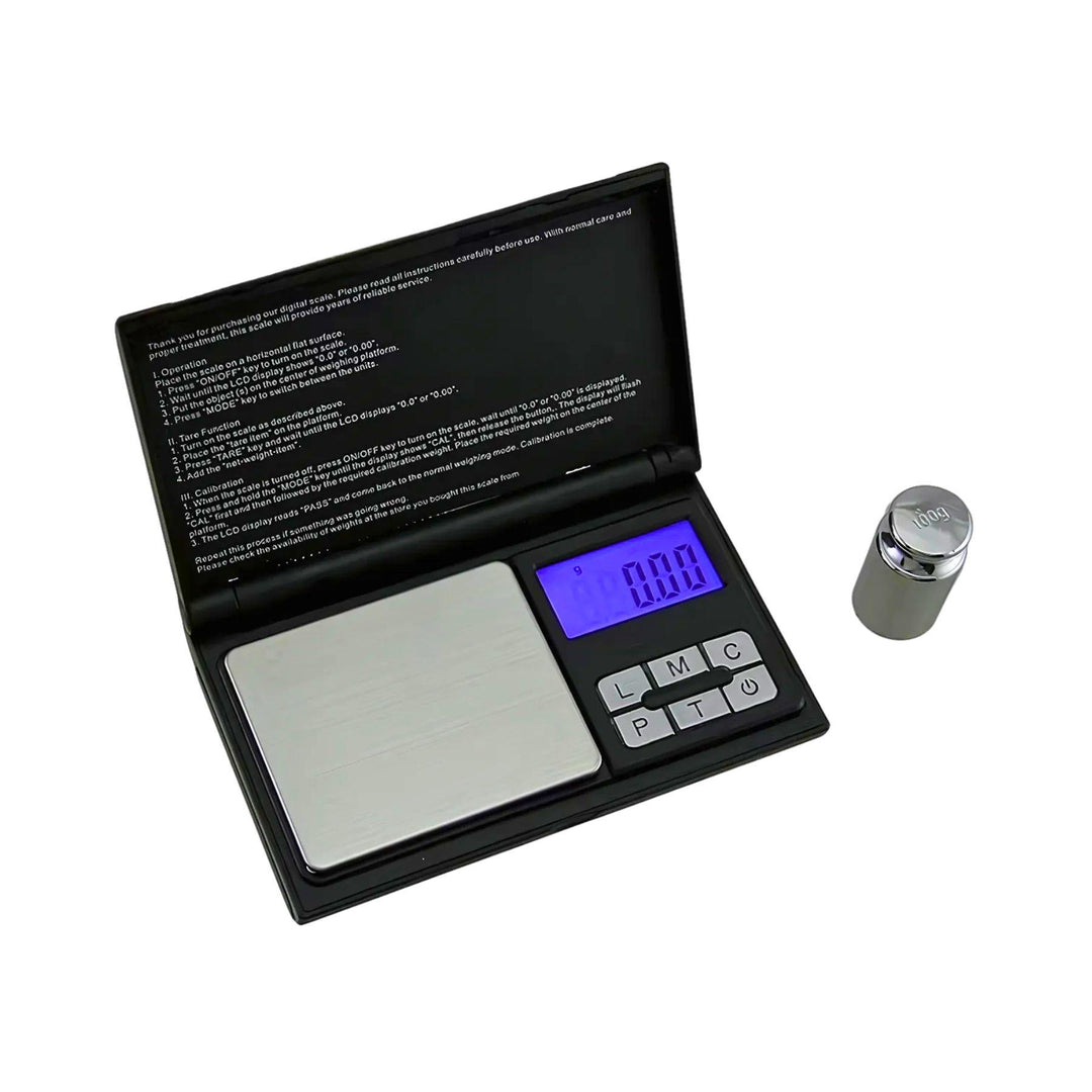 "An open US-NIGHT OWL 250g x 0.01g Digital Pocket Scale showing its stainless steel platform." - Up N Smoke.