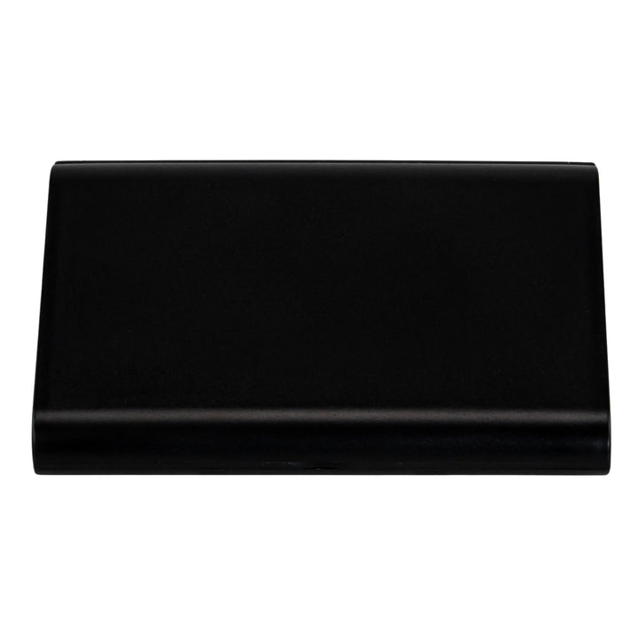 "Black rectangular digital pocket scale on a white background," - Up N Smoke.