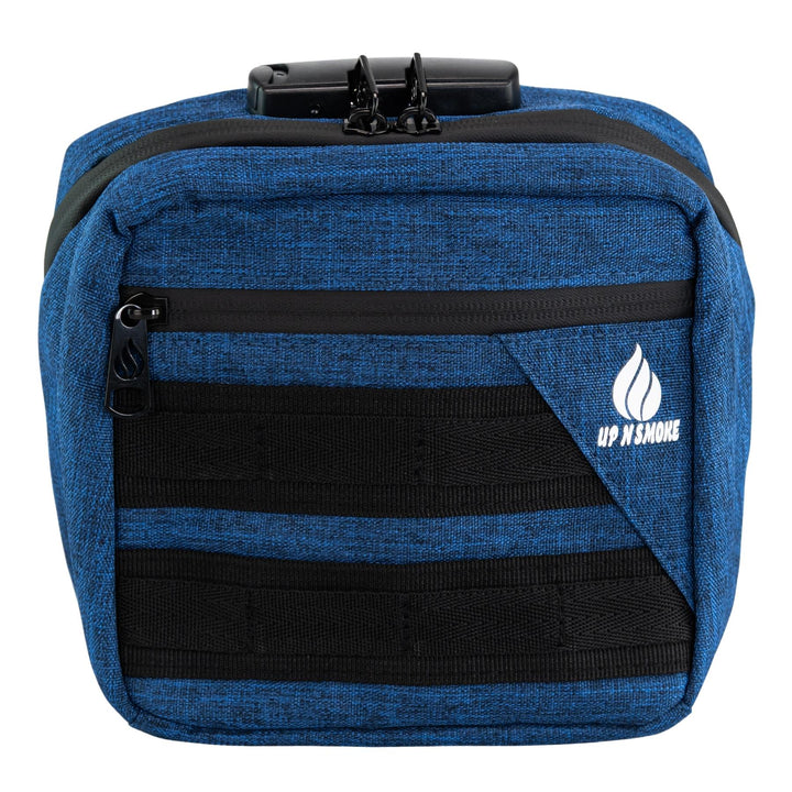 Up N Smoke Smell-Proof Locking Crossbody Bag blue studio photo on a white background - Up N Smoke