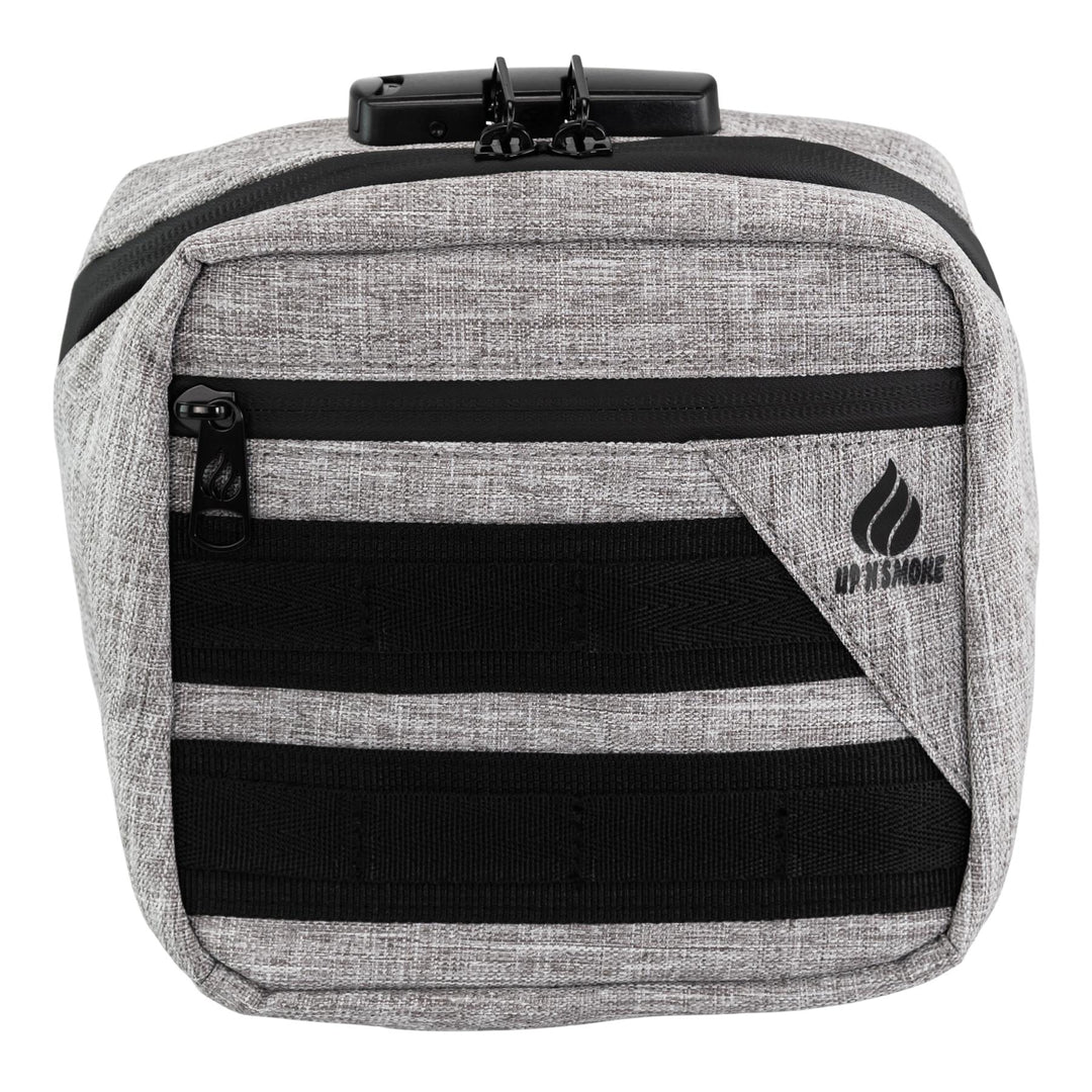 Up N Smoke Smell-Proof Locking Crossbody Bag grey studio photo on a white background - Up N Smoke