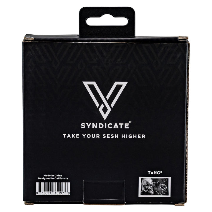 V Syndicate Einstein Classic Glass Ashtray on a white background in packaging back side - Up N Smoke