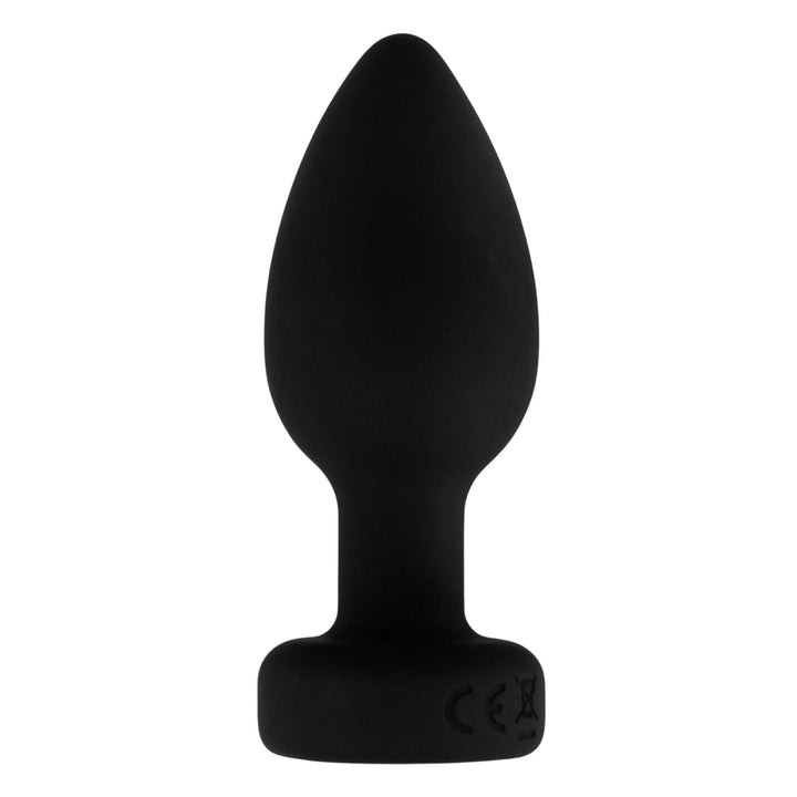 Vibrating Anal Plug black color back side displayed on a white background - Up N Smoke