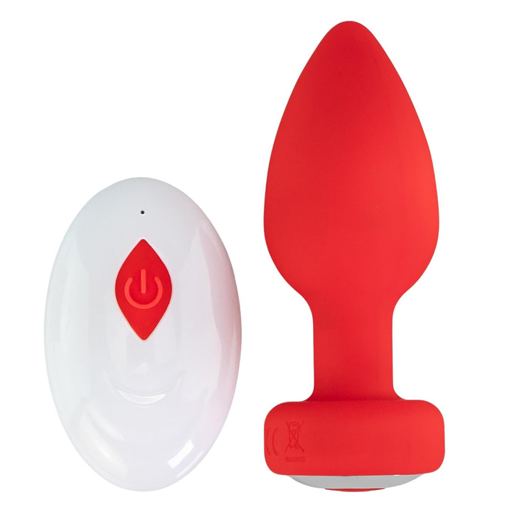 Vibrating Anal Plug red color displayed on a white background - Up N Smoke