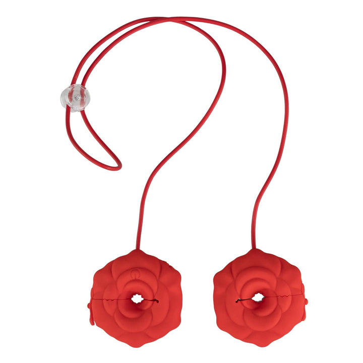 Vibrating Nipple Rose Clamps on a white background - Up N Smoke
