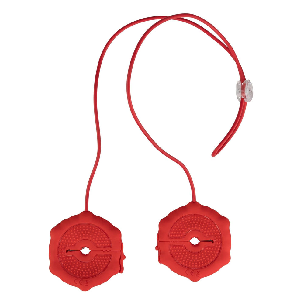 Vibrating Nipple Rose Clamps showcasing back side on a white background - Up N Smoke