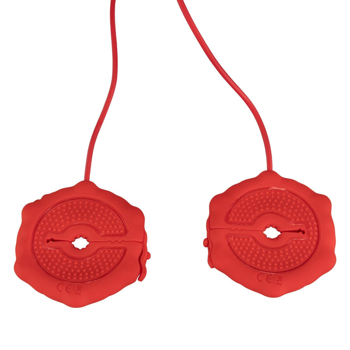Vibrating Nipple Rose Clamps showcasing back side close-up on a white background - Up N Smoke