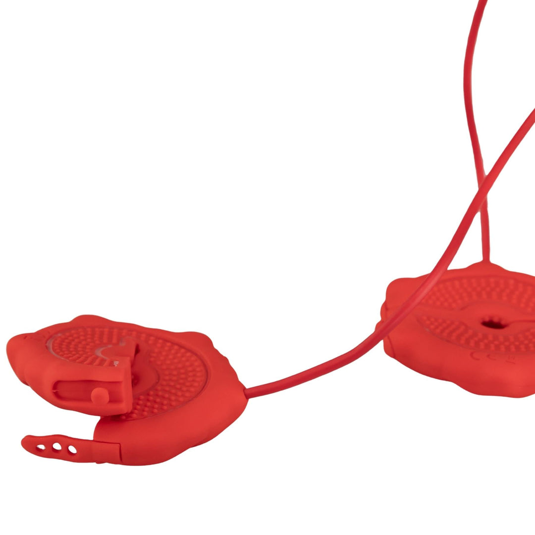 Vibrating Nipple Rose Clamps showcasing side angle on a white background - Up N Smoke