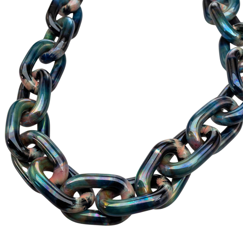 "26'' long WHAM Glass Chain with an iridescent finish," - Up N Smoke.