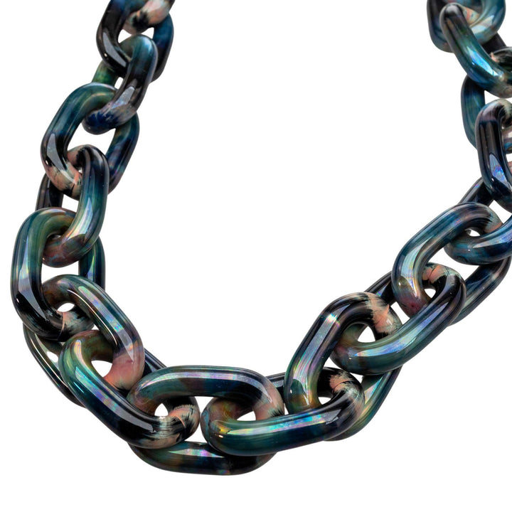 "26'' long WHAM Glass Chain with an iridescent finish," - Up N Smoke.