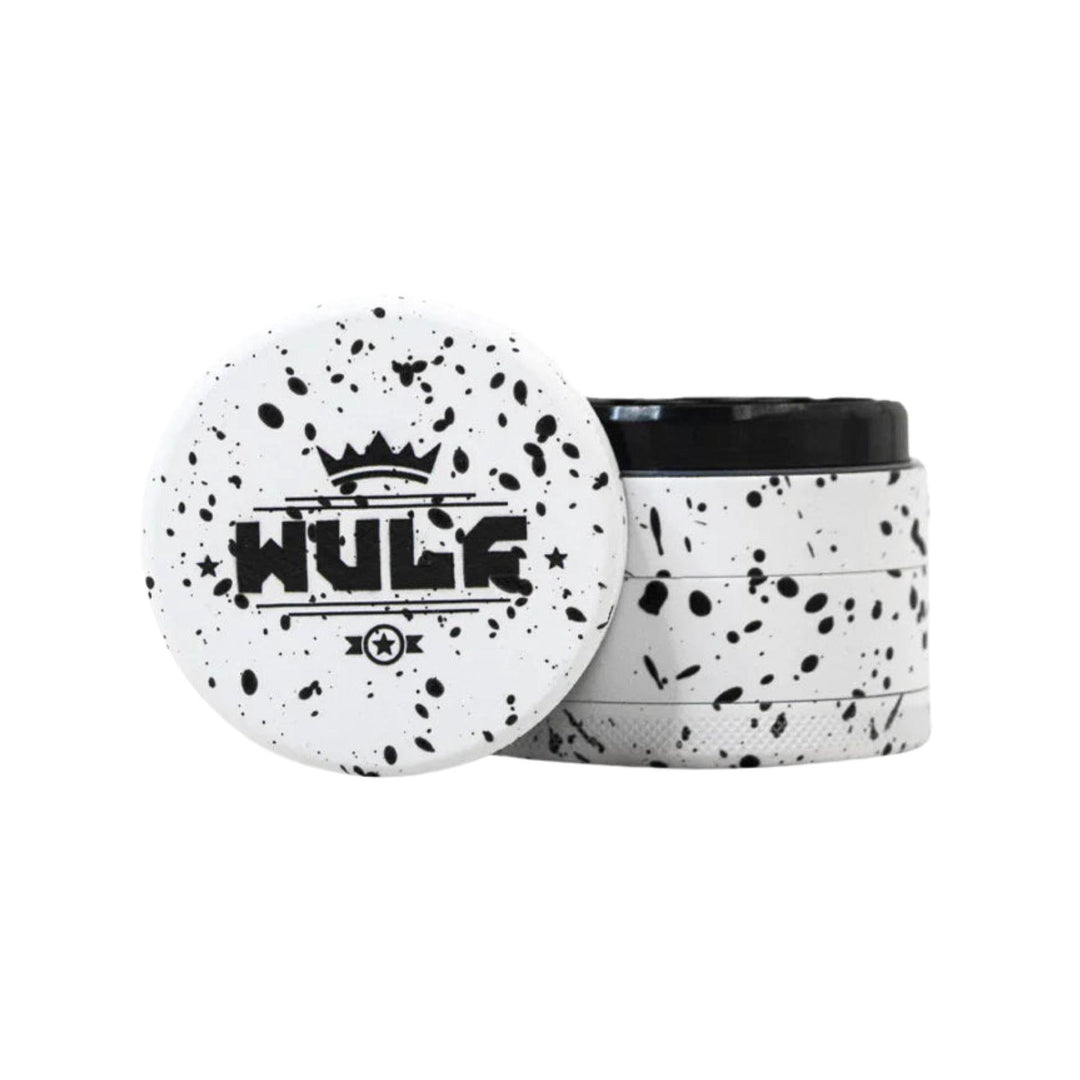 "White and black WULF 4-Piece 50mm Grinder on a white background," - Up N Smoke.