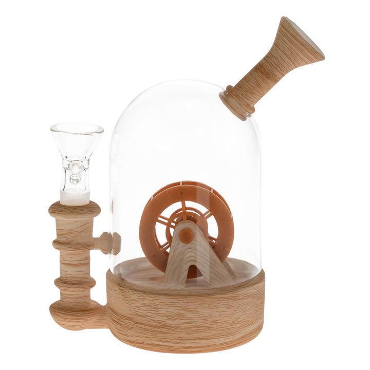 Waterwheel Jar Water Pipe displayed on a white background right angle - Up N Smoke