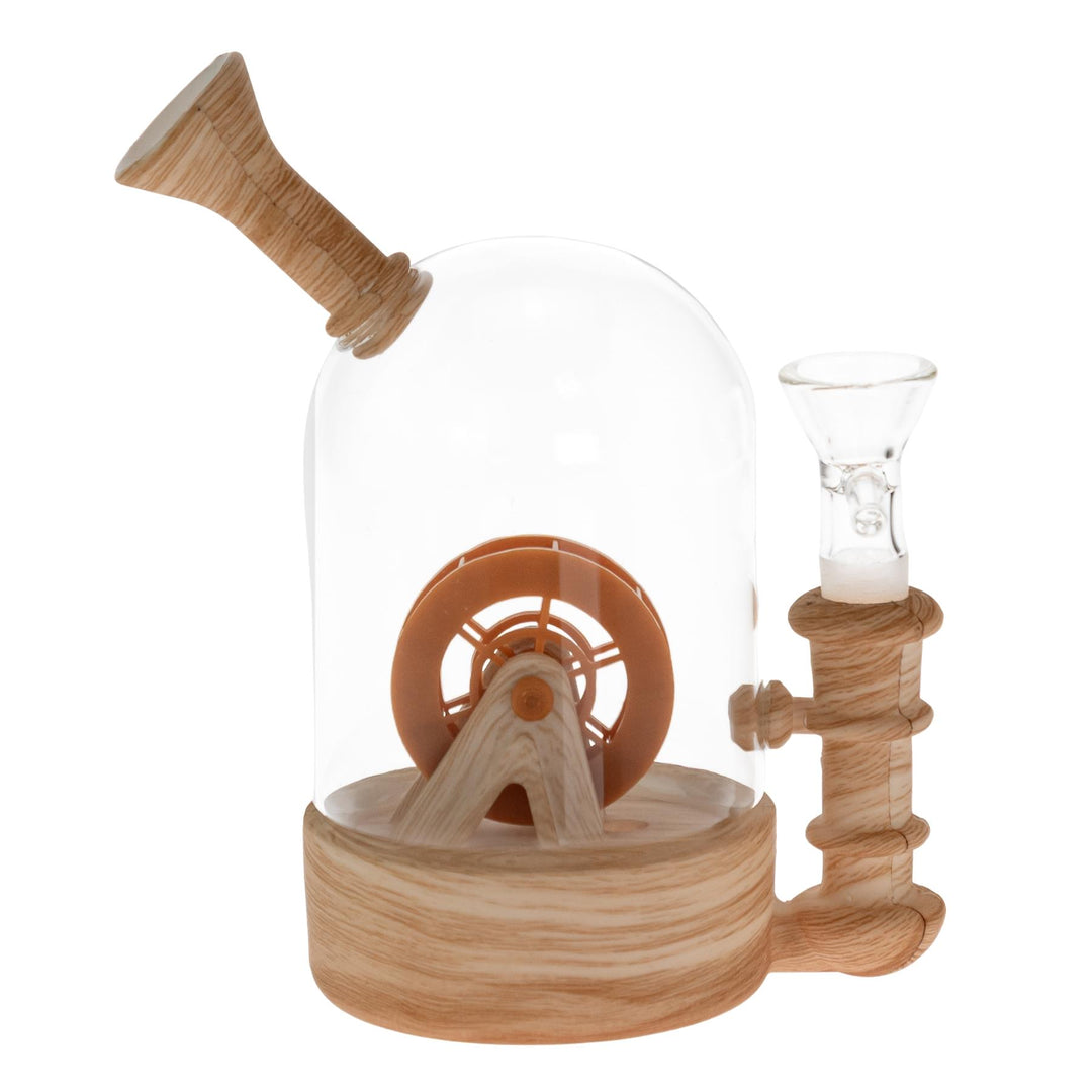 Waterwheel Jar Water Pipe displayed on a white background left angle - Up N Smoke