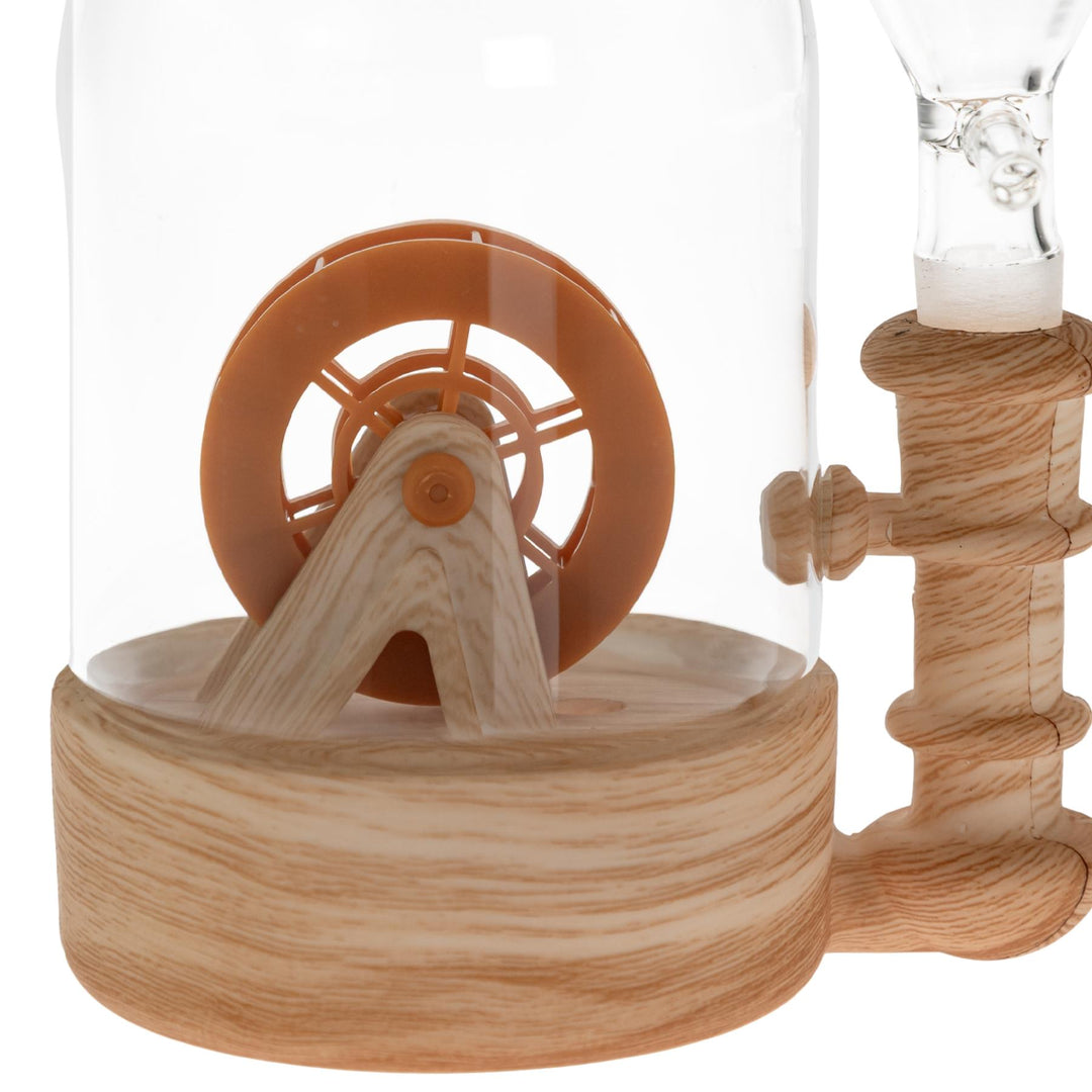 Waterwheel Jar Water Pipe displayed on a white background waterwheel close up angle - Up N Smoke