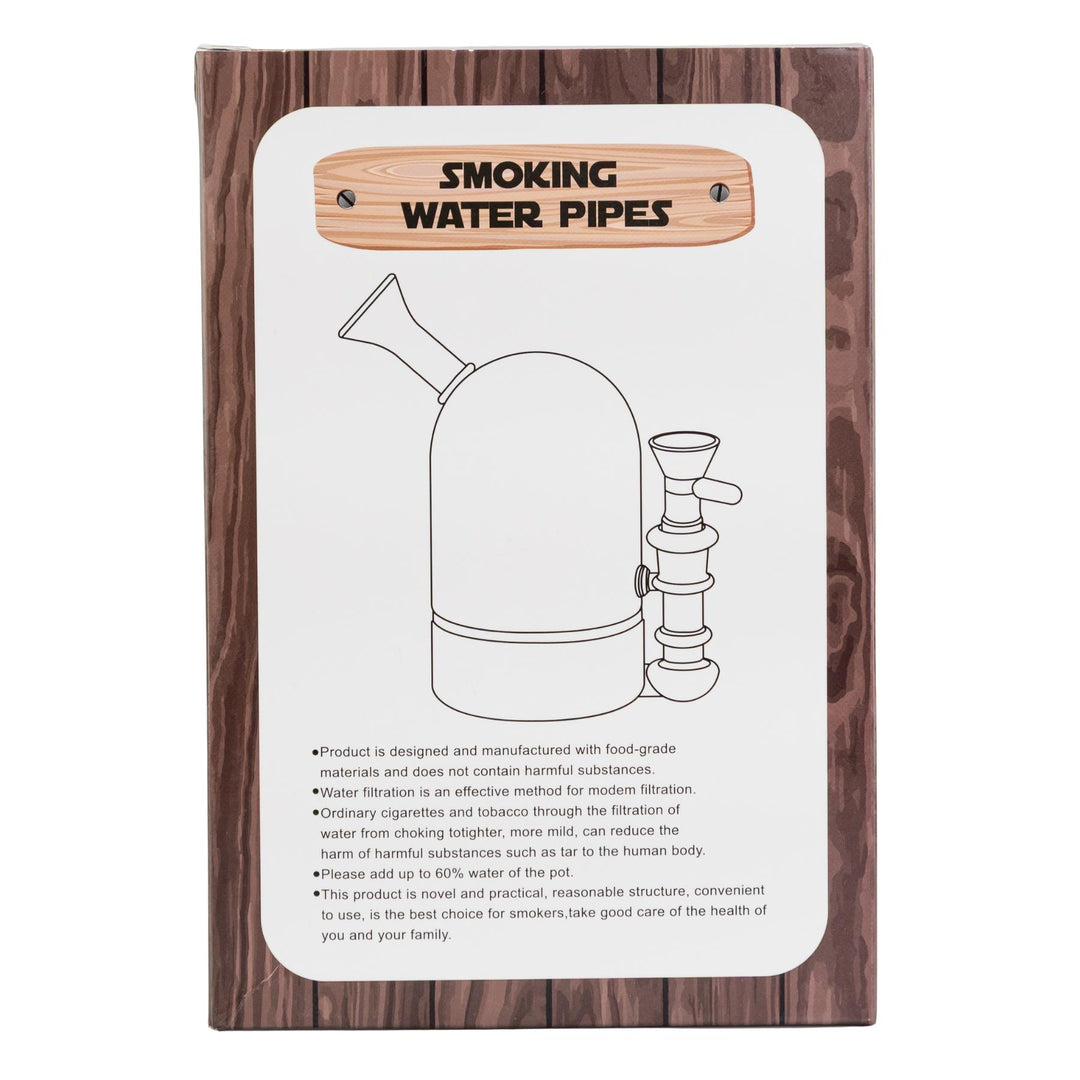 Waterwheel Jar Water Pipe displayed on a white background inside packaging back angle - Up N Smoke