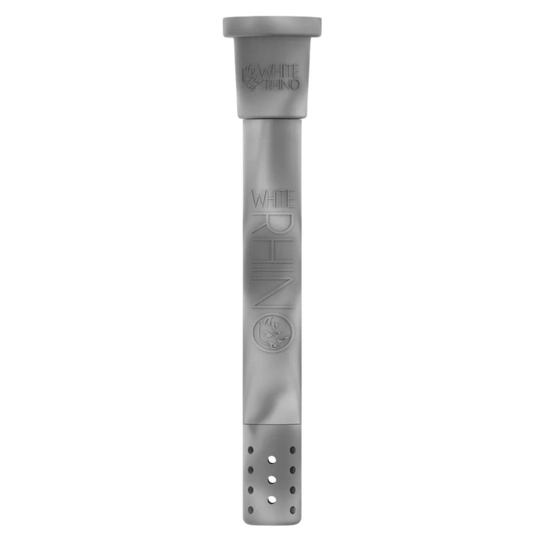 White Rhino Glow in The Dark Adjustable Downstem grey front angle on a white background - Up N Smoke