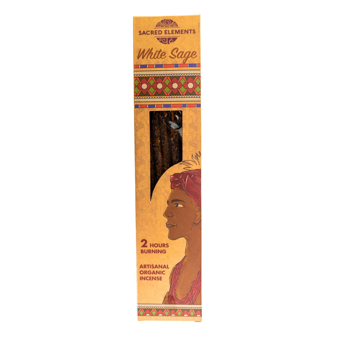 HEM Sacred Elements Incense Sticks White Sage front side displayed on a white background - Up N Smoke
