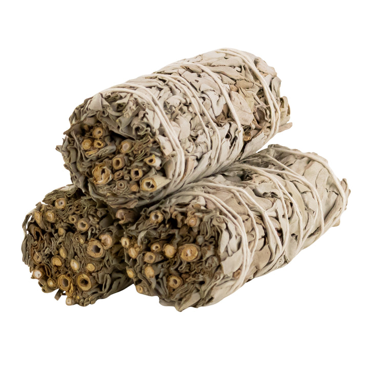 California White Sage Wand stacked on each other displayed on a white background - Up N Smoke