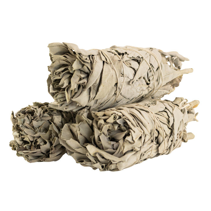 California White Sage Wand 2x5 stacked on each other displayed on a white background - Up N Smoke
