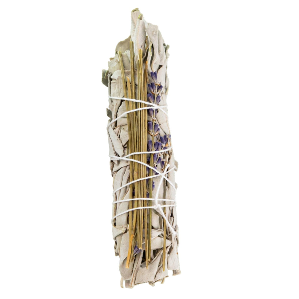 White Sage with Lavender Smudge Stick 1 count on a white background - Up N Smoke