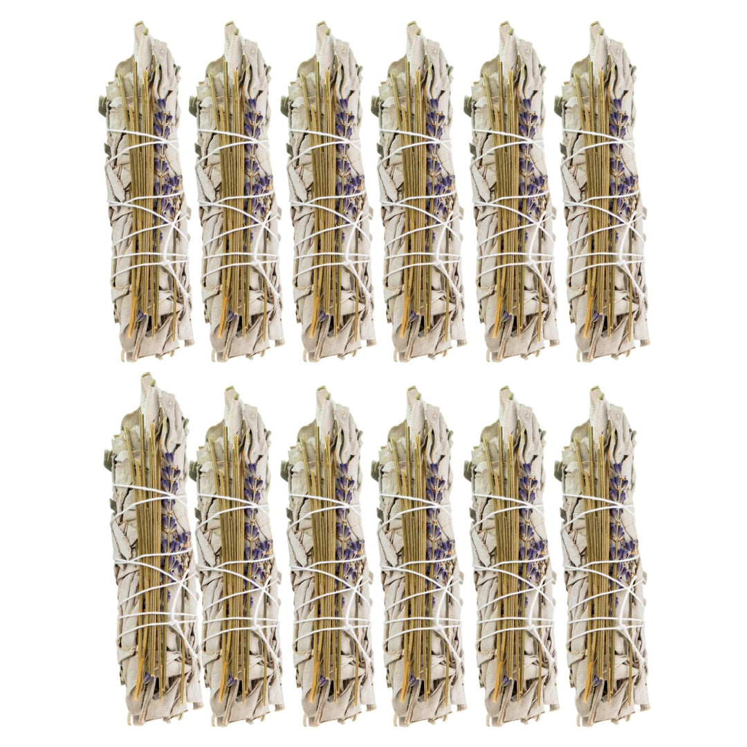 White Sage with Lavender Smudge Stick 12 count on a white background - Up N Smoke