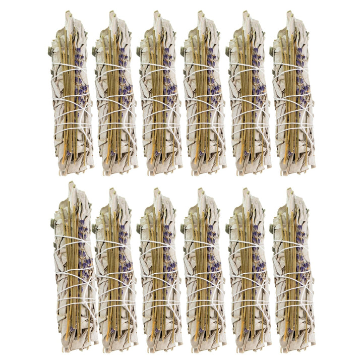 White Sage with Lavender Smudge Stick 12 count on a white background - Up N Smoke