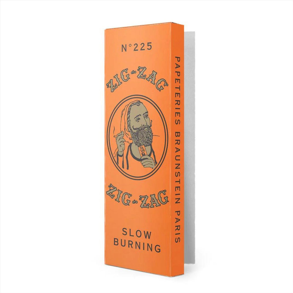 "Booklet of Zig Zag French Orange 1 1/4 Rolling Papers, known for their even and slow burn, providing a superior smoking experience. Made in France." - Up N Smoke.