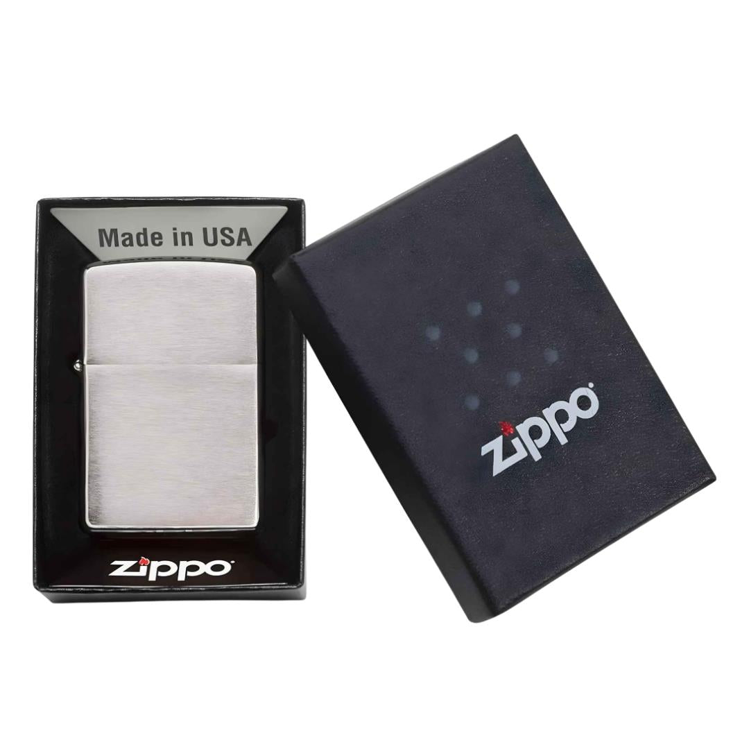 Zippo Lighter showcasing packaging displayed on a white background - Up N Smoke
